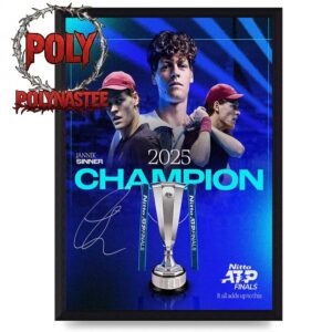 Jannik Sinner 2025 Nitto ATP Finals Champions Home Decor Poster Canvas